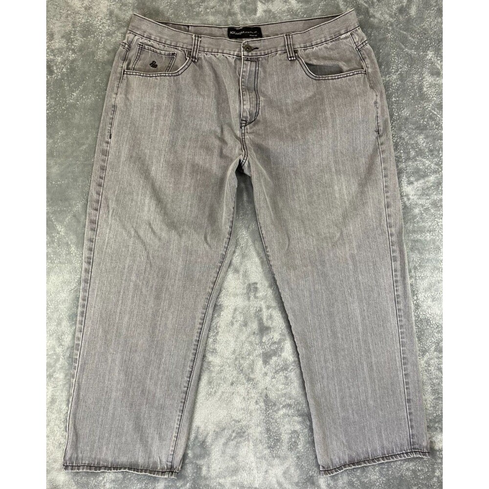 Rocawear Men's Jeans Size 48 Wide Leg Grey Straight Measured 44x30